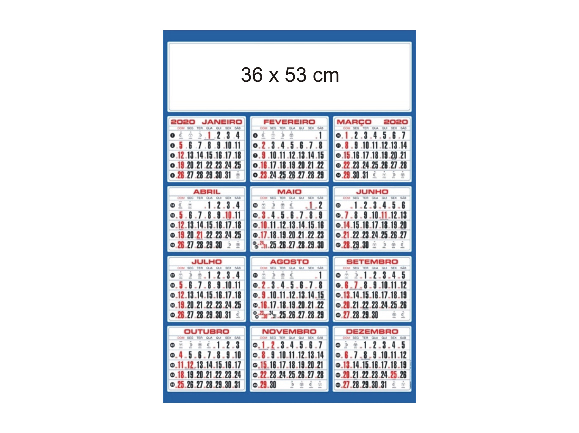 Folhinha de Parede Anual Média